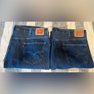 (2) Levi’s 550 Mens Denim Jeans Sz 50x30 Straight Leg 
Dark Blue